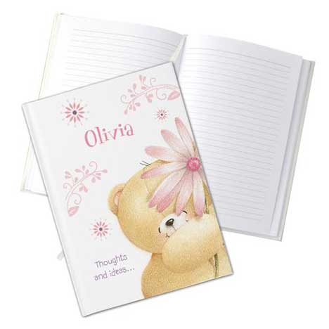 Personalised Forever Friends Big Flower Hardback A5 Notebook £13.99